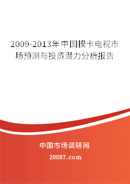 2009-2013年中国模卡电视市场预测与投资潜力分析报告