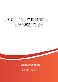 2010-2015年中国铁精粉企业发展战略研究报告