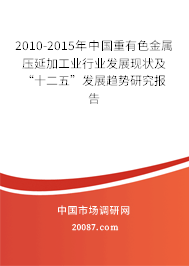 2010-2015年中国重有色金属压延加工业行业发展现状及“十二五”发展趋势研究报告