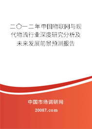 二〇一二年中国物联网与现代物流行业深度研究分析及未来发展前景预测报告