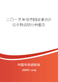 二〇一三年版中国波速测井仪市场调研分析报告