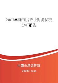 2007年硅钢片产业财务状况分析报告