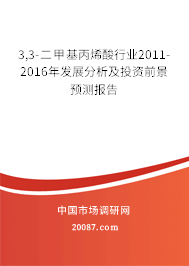 3,3-二甲基丙烯酸行业2011-2016年发展分析及投资前景预测报告
