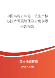 中国高纯五氧化二钒生产核心技术发展路径及应用前景研判报告 中国高纯五氧化二钒生产核心技术发展路径及应用前景研判报告
