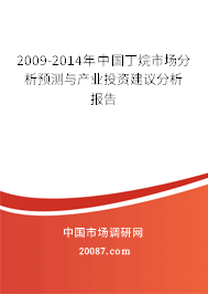 2009-2014年中国丁烷市场分析预测与产业投资建议分析报告