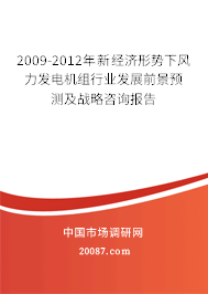 2009-2012年新经济形势下风力发电机组行业发展前景预测及战略咨询报告