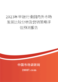 2023年甲醚行业国内外市场发展比较分析及营销策略评估预测报告