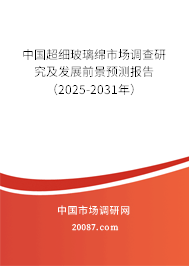 中国超细玻璃绵市场调查研究及发展前景预测报告(2025-2031年) 中国超细玻璃绵市场调查研究及发展前景预测报告(2025-2031年)