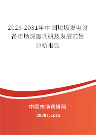 2025-2031年中国垃圾发电设备市场深度调研及发展前景分析报告