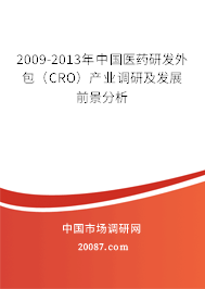 2009-2013年中国医药研发外包（CRO）产业调研及发展前景分析