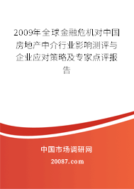 2009年全球金融危机对中国房地产中介行业影响测评与企业应对策略及专家点评报告