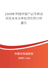 2009年中国甲醛产品专项调研及未来五年投资前景分析报告