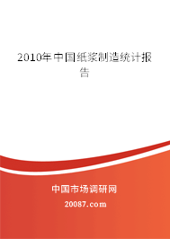 2010年中国纸浆制造统计报告