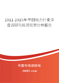 2011-2015年中国电力行业深度调研与投资前景分析报告