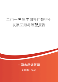二〇一三年中国杜仲茶行业发展回顾与展望报告