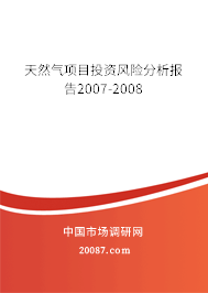 天然气项目投资风险分析报告2007-2008