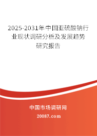 2025-2031年中国亚硫酸钠行业现状调研分析及发展趋势研究报告 2025-2031年中国亚硫酸钠行业现状调研分析及发展趋势研究报告