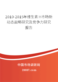 2010-2015年维生素H市场新动态战略研究及竞争力研究报告