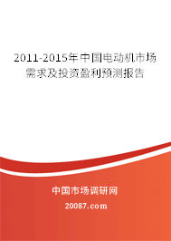 2011-2015年中国电动机市场需求及投资盈利预测报告