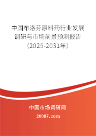 中国布洛芬原料药行业发展调研与市场前景预测报告（2025-2031年）