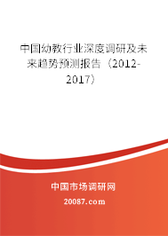 中国幼教行业深度调研及未来趋势预测报告（2012-2017）