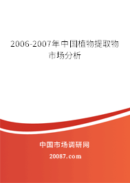 2006-2007年中国植物提取物市场分析 2006-2007年中国植物提取物市场分析