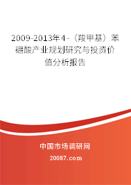 2009-2013年4-（羧甲基）苯硼酸产业规划研究与投资价值分析报告