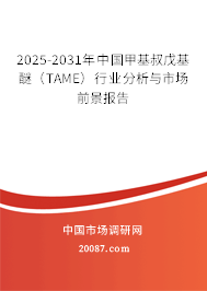 2025-2031年中国甲基叔戊基醚(TAME)行业分析与市场前景报告 2025-2031年中国甲基叔戊基醚(TAME)行业分析与市场前景报告