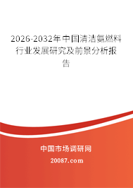 2026-2032年中国清洁氨燃料行业发展研究及前景分析报告