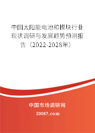 中国太阳能电池和模块行业现状调研与发展趋势预测报告(2022-2028年) 中国太阳能电池和模块行业现状调研与发展趋势预测报告(2022-2028年)
