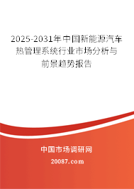2025-2031年中国新能源汽车热管理系统行业市场分析与前景趋势报告 2025-2031年中国新能源汽车热管理系统行业市场分析与前景趋势报告