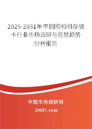 2025-2031年中国照相机存储卡行业市场调研与前景趋势分析报告