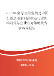 2009年全球金融危机对中国石墨及碳素制品制造行业影响测评与企业应对策略及专家点评报告 2009年全球金融危机对中国石墨及碳素制品制造行业影响测评与企业应对策略及专家点评报告