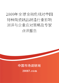 2009年全球金融危机对中国特种陶瓷制品制造行业影响测评与企业应对策略及专家点评报告