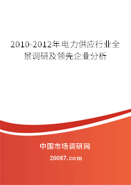 2010-2012年电力供应行业全景调研及领先企业分析