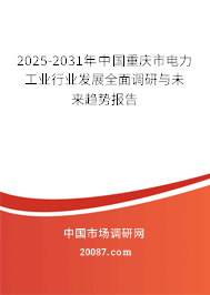 2025-2031年中国重庆市电力工业行业发展全面调研与未来趋势报告
