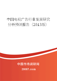 中国电视广告行业发展研究分析预测报告（2013版）
