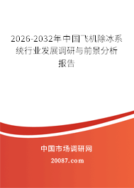 2026-2032年中国飞机除冰系统行业发展调研与前景分析报告