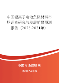 中国锂离子电池负极材料市场调查研究与发展前景预测报告（2025-2031年）
