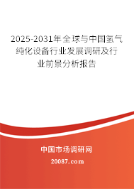 2025-2031年全球与中国氢气纯化设备行业发展调研及行业前景分析报告