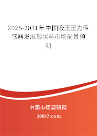 2025-2031年中国液压压力传感器发展现状与市场前景预测 2025-2031年中国液压压力传感器发展现状与市场前景预测