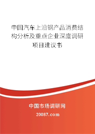 中国汽车上沿钢产品消费结构分析及重点企业深度调研项目建议书