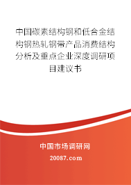 中国碳素结构钢和低合金结构钢热轧钢带产品消费结构分析及重点企业深度调研项目建议书