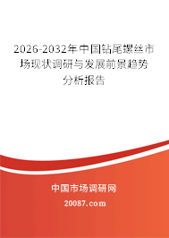 2026-2032年中国钻尾螺丝市场现状调研与发展前景趋势分析报告 2026-2032年中国钻尾螺丝市场现状调研与发展前景趋势分析报告