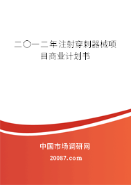 二〇一二年注射穿刺器械项目商业计划书