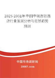 2025-2031年中国中端连锁酒店行业发展分析与前景趋势预测