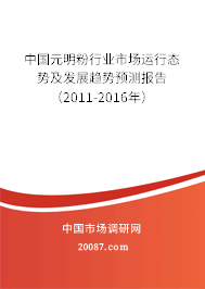 中国元明粉行业市场运行态势及发展趋势预测报告（2011-2016年）