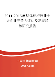 2011-2015年整体橱柜行业十大企业竞争力评估及发展趋势研究报告 2011-2015年整体橱柜行业十大企业竞争力评估及发展趋势研究报告