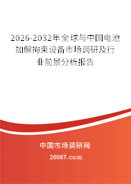 2026-2032年全球与中国电池加解拘束设备市场调研及行业前景分析报告 2026-2032年全球与中国电池加解拘束设备市场调研及行业前景分析报告