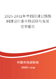 2025-2031年中国高速公路路网建设行业市场调研与发展前景报告 2025-2031年中国高速公路路网建设行业市场调研与发展前景报告